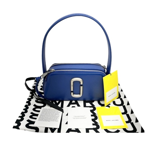 Marc Jacobs New With Tags Slingshot/ Snapshot Cobalt Blue Leather Handbag Purse - Picture 3 of 12